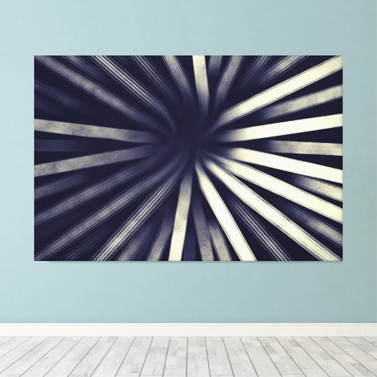 Intersecting Retro Blue - Canvas Print (Insitu (Houten vloer))