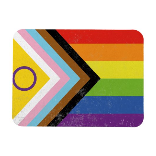 Intersekse-inclusieve Progress Pride-vlag Magneet (Horizontaal)