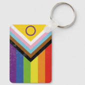 Intersekse-Inclusieve Progress Pride-vlag Sleutelhanger (Achterkant)