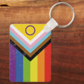 Intersekse-Inclusieve Progress Pride-vlag Sleutelhanger (Achterkant)