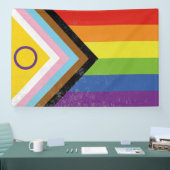 Intersekse-Inclusieve Progress Pride-vlag Spandoek (Beurs)