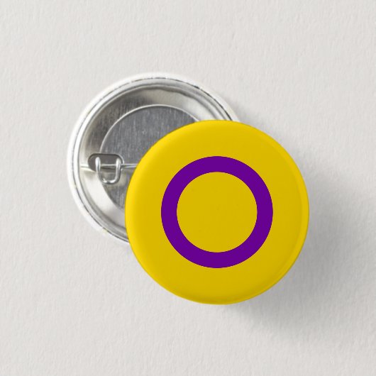 Intersekse vlag ronde button 3,2 cm (Voorkant /achterkant)