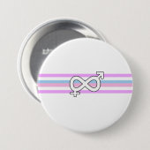 Intersekse vlag ronde button 7,6 cm (Voorkant /achterkant)