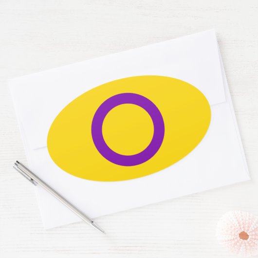 INTERSEKSUELE PRIDE OVALE STICKER (Envelop)