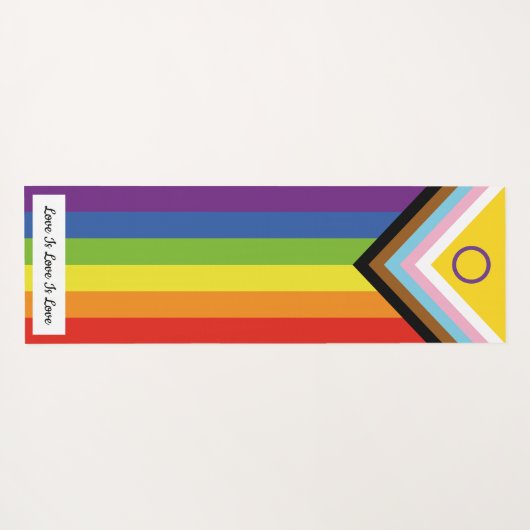 Intersex Inclusive Pride vlag | Naam en bericht | Yogamat (Achterkant (horizontaal))