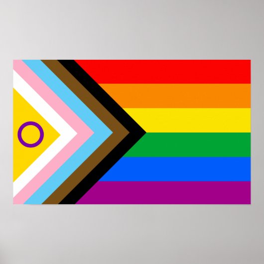 Intersex Inclusive Progress Pride Flag Poster (Voorkant)