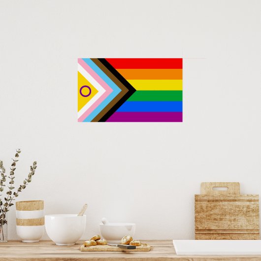 Intersex Inclusive Progress Pride Flag Poster (Keuken)