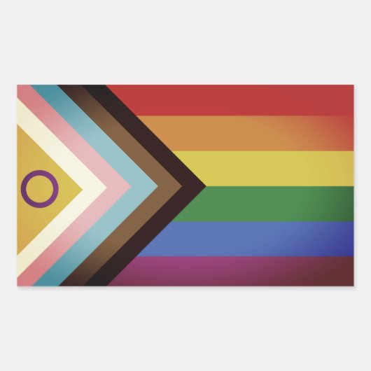 Intersex Inclusive Progress Pride Flag Rechthoekige Sticker (Voorkant)
