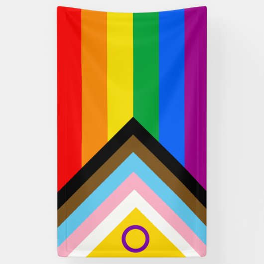 Intersex Inclusive Progress Pride Flag Spandoek (Verticaal)