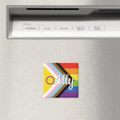 Intersex Inclusive Progress Pride Rainbow Button Magneet (Insitu (Vaatwasser))