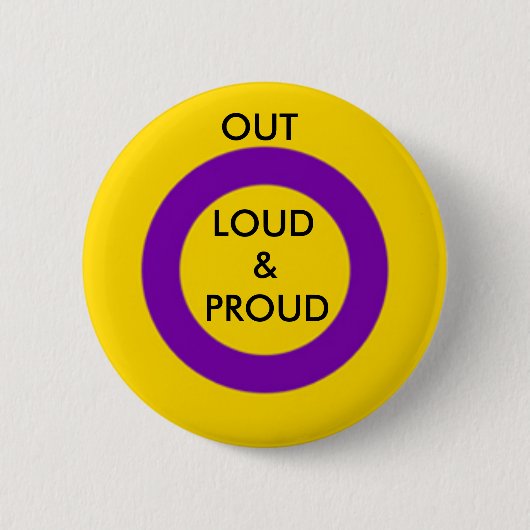 Intersex Out Luid en Proud Button (Voorkant)