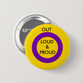 Intersex Out Luid en Proud Button (Voorkant /achterkant)
