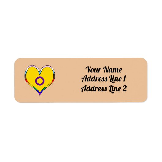 Intersex Pride Étiquette de coeur (Devant)