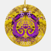 Intersex Pride Flag Colors Dragon Damask Keramisch Ornament (Achterkant)