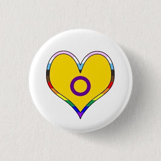 Intersex Pride Heart Button (Voorkant)