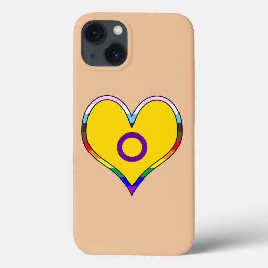 Intersex Pride Heart Hoesje-Mate iPhone Case (Achterkant)