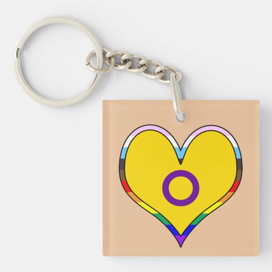 Intersex Pride Heart Keychain (voorkant)