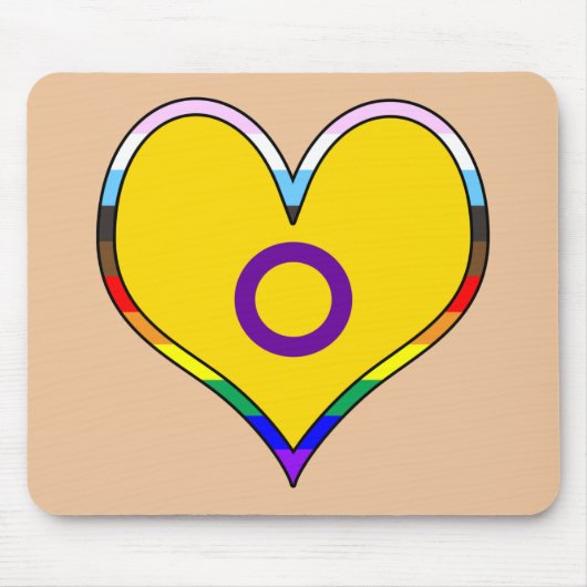 Intersex Pride Heart Muismat (Voorkant)