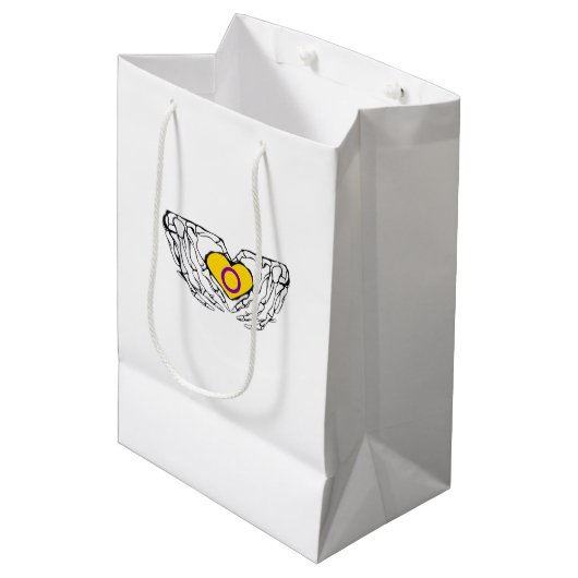 Intersex Pride Skeleton Halloween Gothic Hartklass Medium Cadeauzakje (Voorkant Gekanteld)