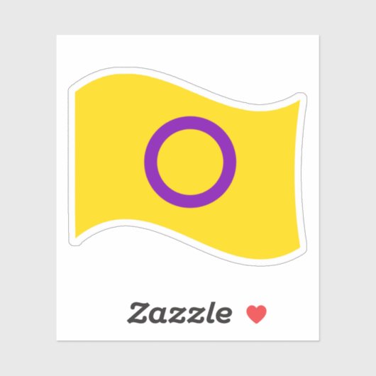 Intersex Pride Wavy Flag Sticker (Vel)