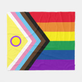 Intersex Progress Pride Flag Fleece Blanket (Voorkant (Horizontaal))