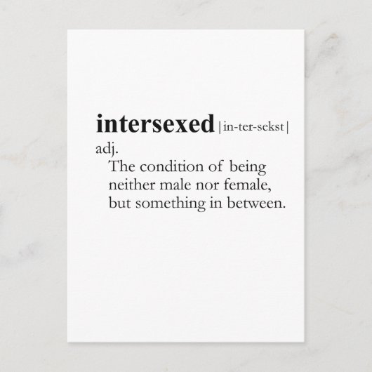 INTERSEXED (definitie) Briefkaart (Voorkant)