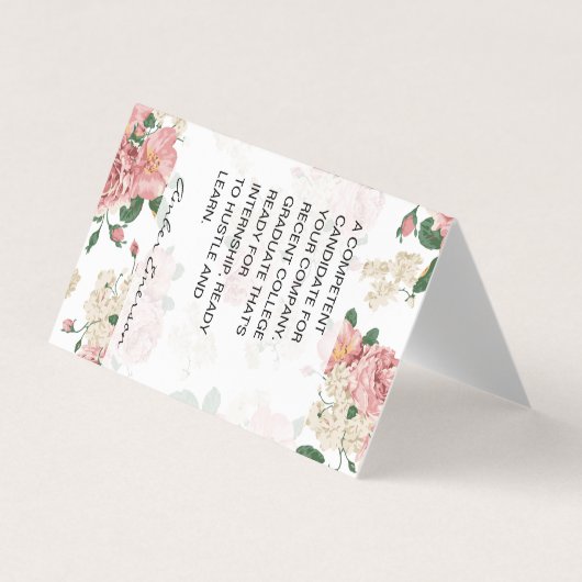 Intership Floral Pattern Visitekaartjes (Voorkant)