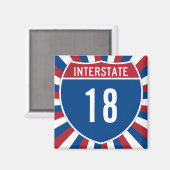 Interstaat 18 magneet (Voorkant / Achterkant)