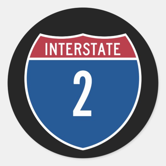Interstaat 2 ronde sticker (Voorkant)