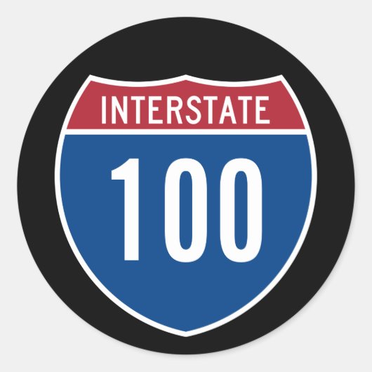 Interstate 100 ronde sticker (Voorkant)