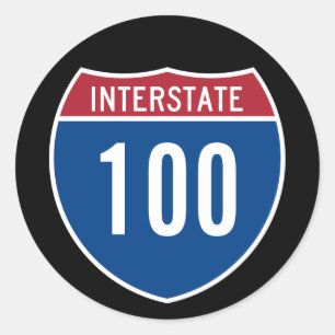 Interstate 100 ronde sticker