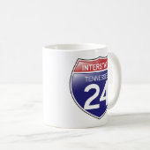 Interstate 24 dans Tennessee Mug (Devant droit)