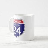 Interstate 24 dans Tennessee Mug (Devant gauche)