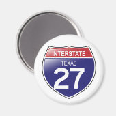Interstate 27 Texas Magnet Magneet (Voorkant / Achterkant)