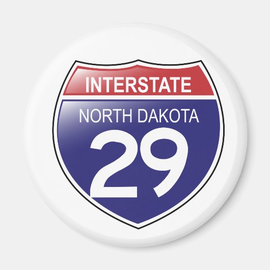 Interstate 29 North Dakota Magnet (Devant)