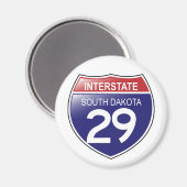 Interstate 29 South Dakota Magnet Magneet (Voorkant / Achterkant)