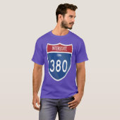 Interstate 380 Iowa I380 Highway Oversized 1 T-shirt (Voorkant volledig)