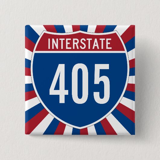 Interstate 405 vierkante button 5,1 cm (Voorkant)