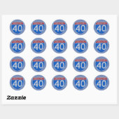 Interstate 40 Shield Ronde Sticker (Vel)