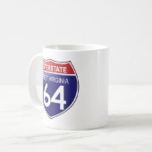 Interstate 64 en West Virginia Mug (Devant gauche)