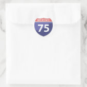 Interstate 75 (I-75) Wegrit Ronde Sticker (Tas)