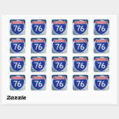 Interstate 76 Highway Sign, Shield Vierkante Sticker (Vel)