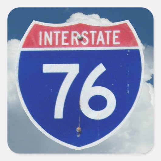 Interstate 76 Highway Sign, Shield Vierkante Sticker (Voorkant)
