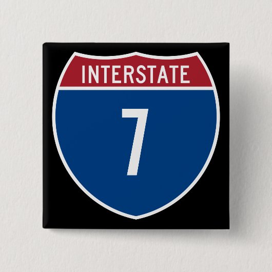 Interstate 7 vierkante button 5,1 cm (Voorkant)