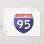 Interstate 95 (I-95) Road Trip Travel Briefkaart (Voorkant / Achterkant)