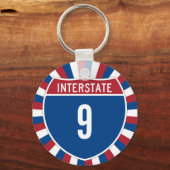 Interstate 9 sleutelhanger (Voorkant)