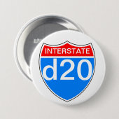 Interstate d20 ronde button 7,6 cm (Voorkant /achterkant)