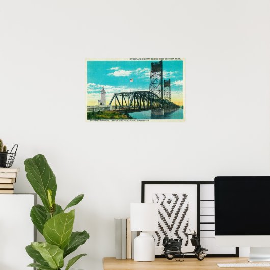 Interstate Highway Bridge over Columbia Poster (Thuiskantoor)