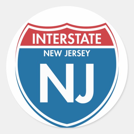 Interstate New Jersey NJ Ronde Sticker (Voorkant)