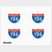 Interstate Sign 196 - Michigan Ovale Sticker (Vel)